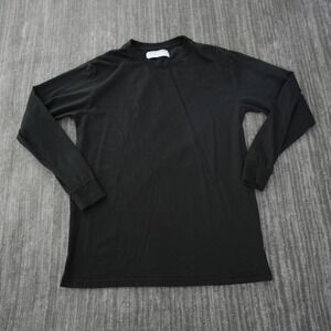 Seek Discomfort T Shirt Men Black Long Sleeve Solid Organic Cotton Crew Tee XS